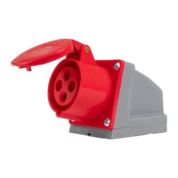 TOMADA INDUSTRIAL SOBREPOR VERMELHO 3P+T 415V