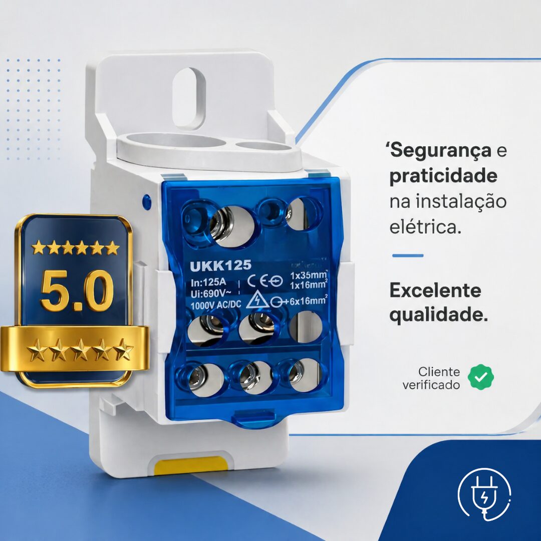 BLOCO DE DISTRIBUIÇÃO UKK125A P/ TRILHO DIN - Imagem 13
