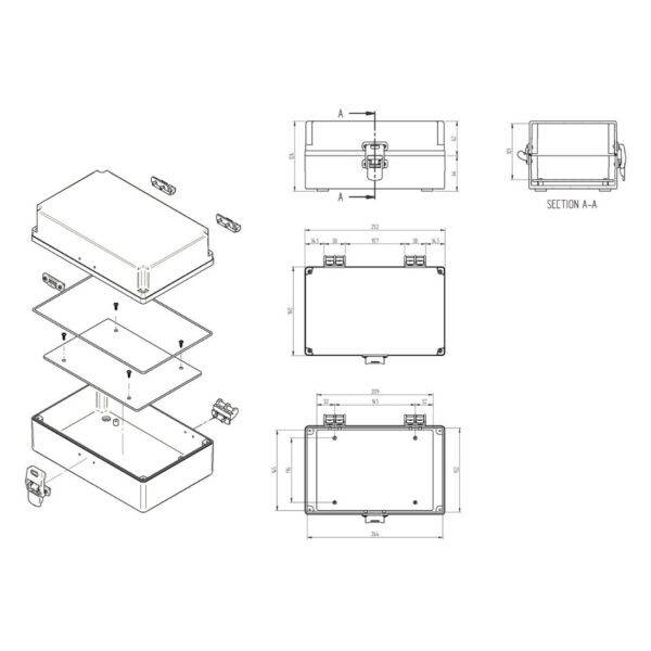QUADRO MULTIUSO/MULTIPLAST PLASTICO PRETO IP54 SCHUHMACHER - Imagem 7